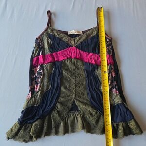 Calypso christaine celle SM y2k style velvet‎ Tank Olive Lace Ruffle Sleeveless